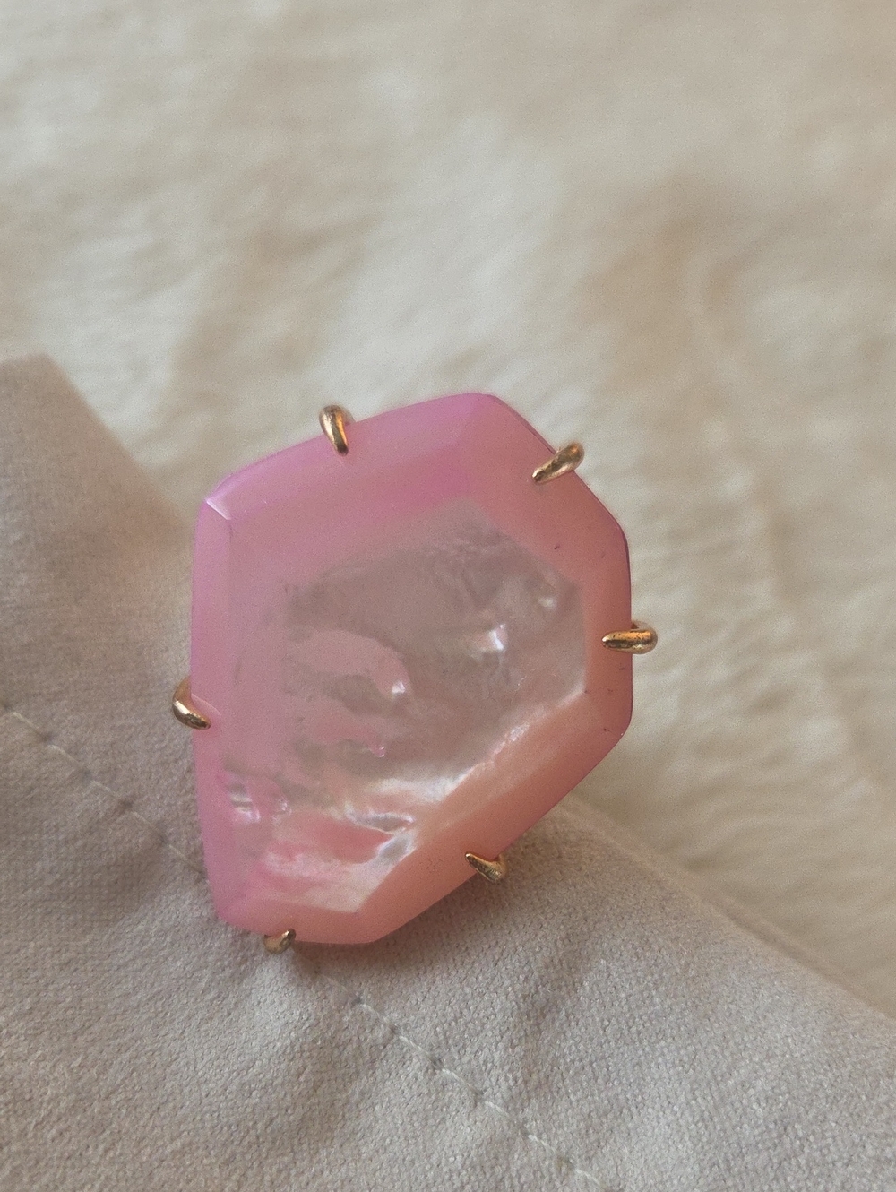 Kendra Scott Megan Cocktail Ring Lilac Mother Of Pearl Size 8